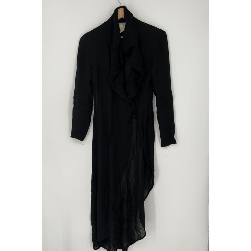 Myrene de Premonville Black Sheer Longline Top From Paris